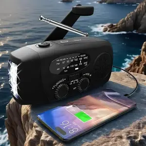 2026 New Model,Portable Solar Radio, Multifunctional Emergency HandCrank Radio with 3 LED Flashlights, Am/fm/noaa WeatherBands, Outdoor Camping Hiking
