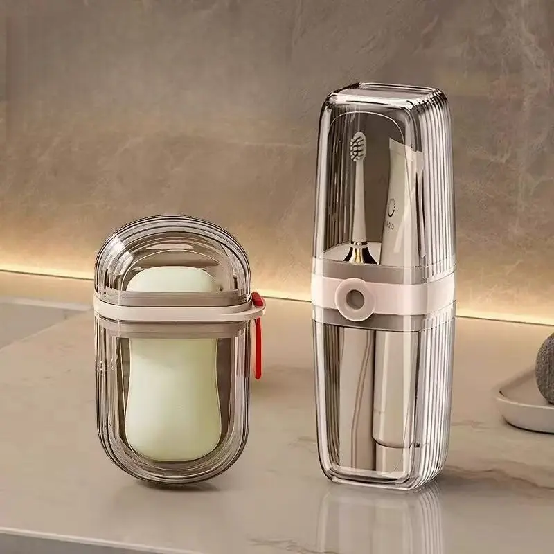 Viral Trend Must-Have Portable Leak-Proof Travel Soap Container, Compact Oval Holder with Drain Holes & Clear Lid, Durable PET Material, Ideal for Camping, Gym, Bathroom & Kitchen