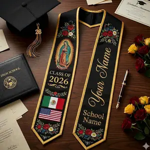 Custom Mexican Graduation Stole with Name, Class of 2026 Serape Graduation Sash, Latina Grad Outfit, Senior Photo Prop Gift