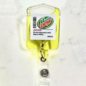 Mountain Dew IV Bag Badge Reel: Caffeine Lover Gift