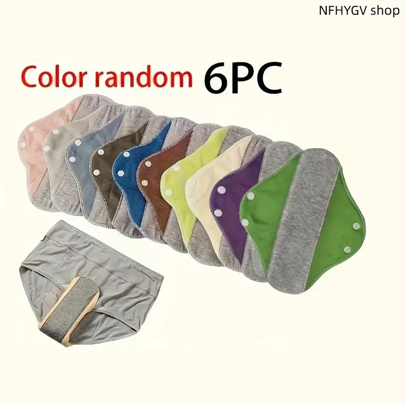 Pads, 6-Pack Reusable Leakproof Graphene Acrylic Fabric Liners, Self-Adhesive Washable Alternatives For Menstrual, Incontinence Care And Outdoor Hammock Camping Activities
