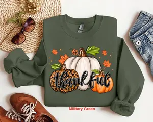 Thankful Shirt, Leopard Pumpkin Shirt, Pumpkin Sweatshirt, Thanksgiving Shirt, Thanksgiving Sweatshirt, Thanksgiving Family Matching Shirts