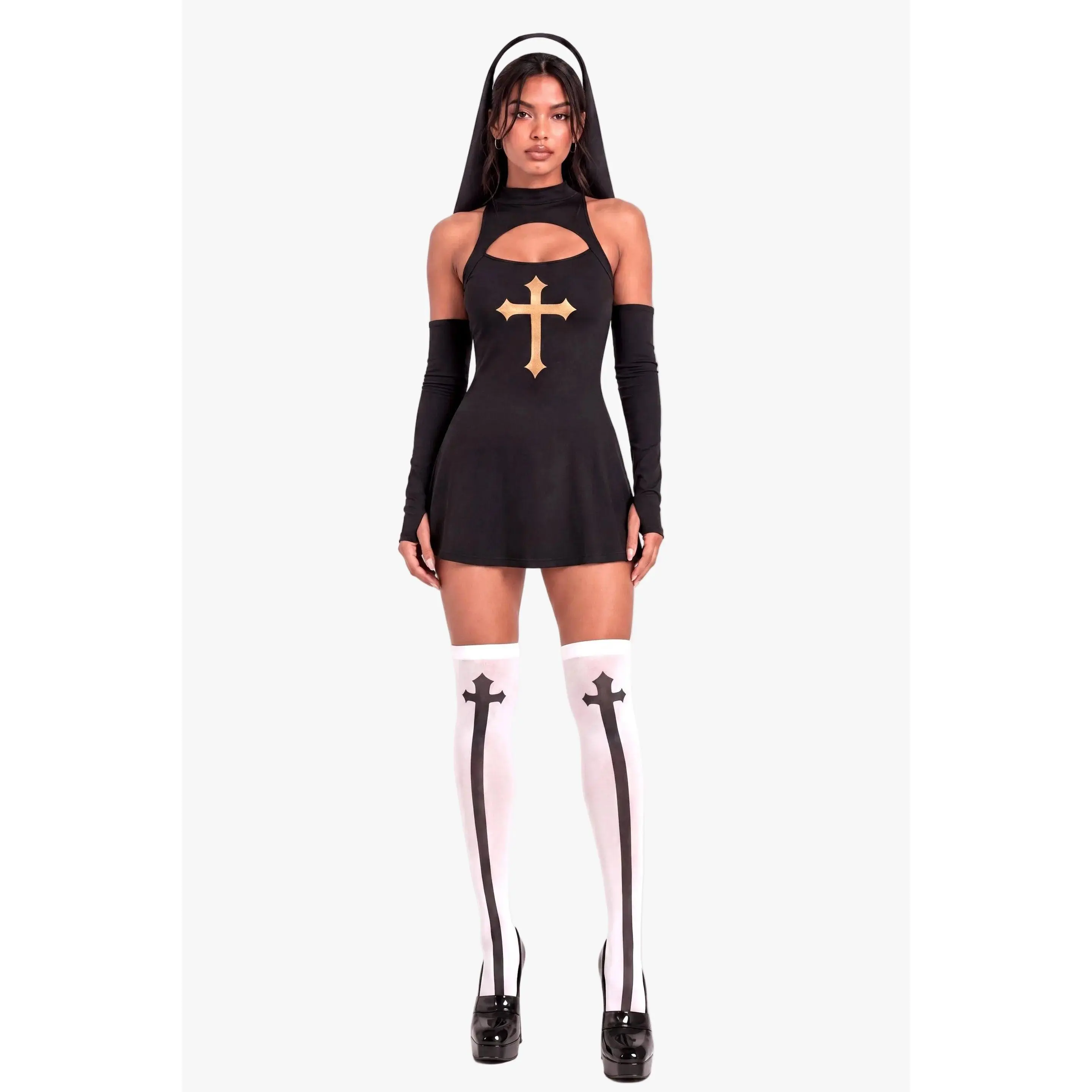 Sister Sin Holy Nun 4 Piece Costume Set
