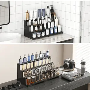 Perfume Display Stand, Perfume Organizer Rack, Multi-Functional Display Stand, Cosmetic Display Stand, Suitable for Perfumes, Skin Care Products, Handmade Dolls and Desserts, Applicable to Dressers, Desktops, Cabinets and Party Scenarios