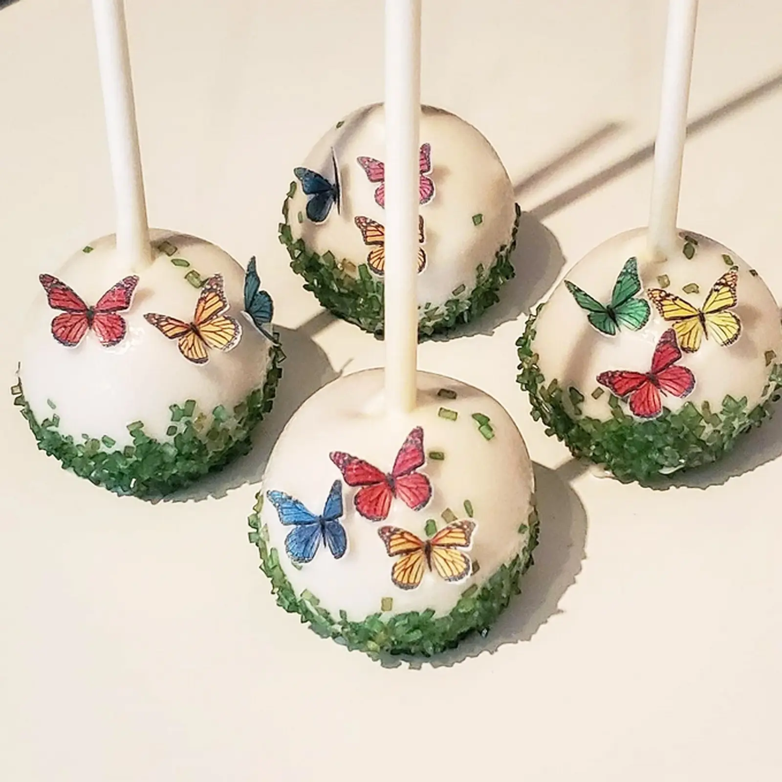 Tiny Edible Butterflies Rainbow for Cake, Cupcake, Lollipop Dessert Decorations, Pack of 100, Wafer Paper Butterflies