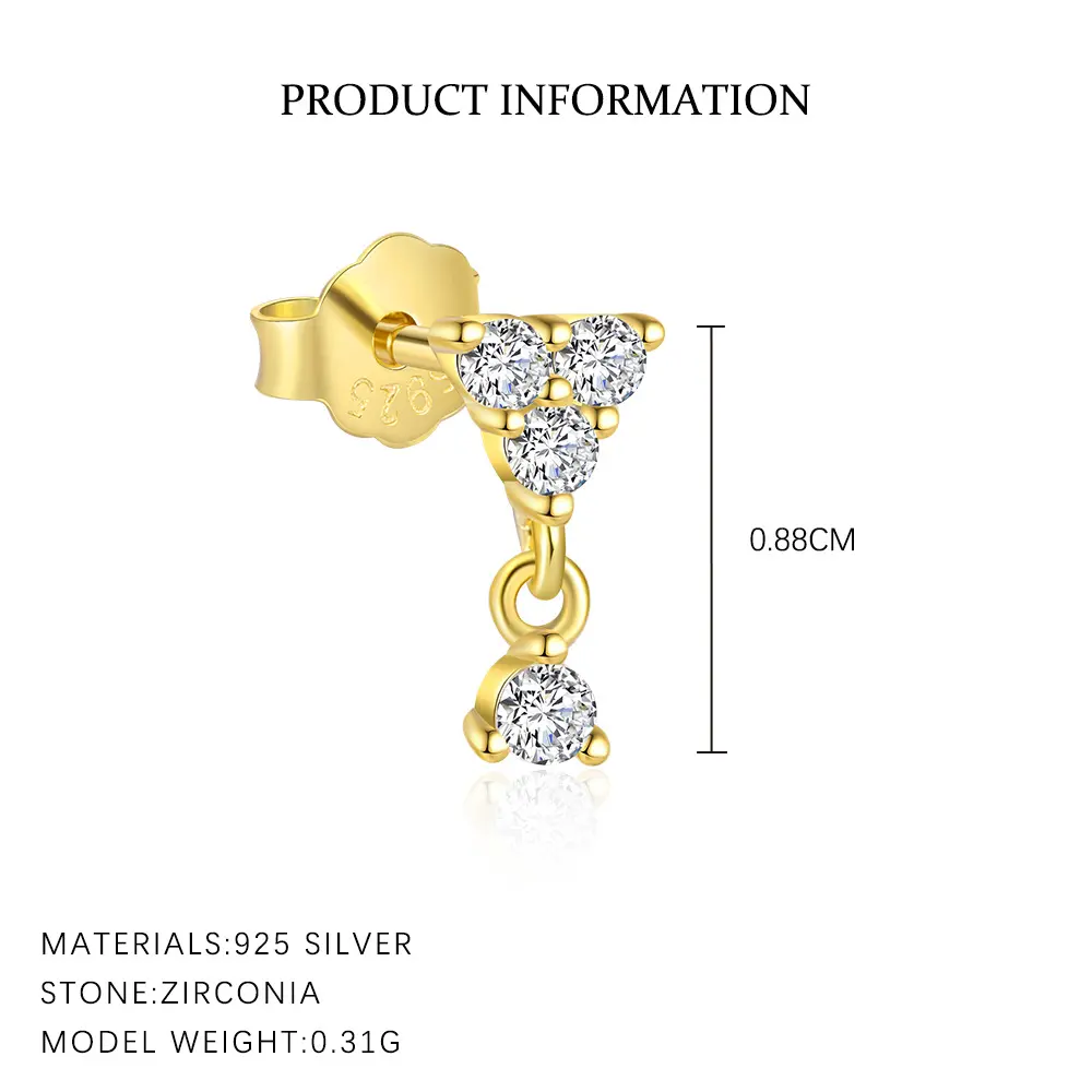 E4821-Golden color/Single triangle