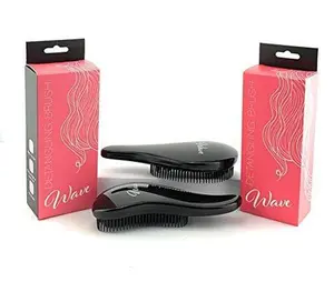 G.B.S Wave Detangling Brush- For Curly, Thick, Natural, Straight, Fine, Wet or Dry Hair No Pain Detangle Hair Comb for Women, Men, Kids Tangle Free Hair Brush Pack of 2 (Black)