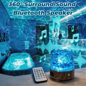 Ocean Wave Projector Lamp with Bluetooth Speaker, 16 Color RGB Sleep Aid Night Light, Relaxing Ambient Mood Light for Bedroom, Gaming Room, Desk & Aesthetic Room Decor shower