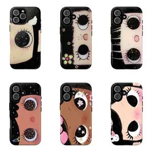 Dreamy INS Glittering Big Eyes Comic Girl Phone Case For iPhone 17 Pro Max 16 15 14 13 12 11 for Samsung S21 S22 S23 S24 S25 Phone Case | Gift For Her