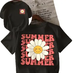 Smiley Flower Double-Sided Print Casual Shirt