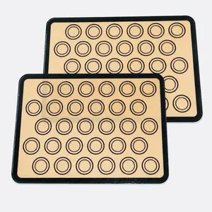 2026 New 2pc Nonstick Silicone Half Sheets, Macaron Baking Mats Set - Mix-and-Match Colors, Reusable, Heat-Resistant Bakeware, Dishwasher-Safe Oven Liner for Macarons, Pastry