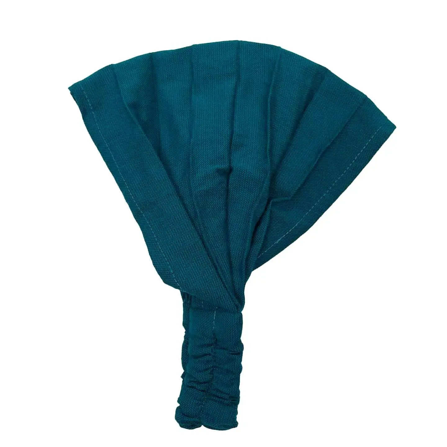 Boho Wide Headband for Women, Teal Cotton Blend Fabric, Stretchy 7.5" Non-Slip Workout & Yoga Hair Band, Workout Headband