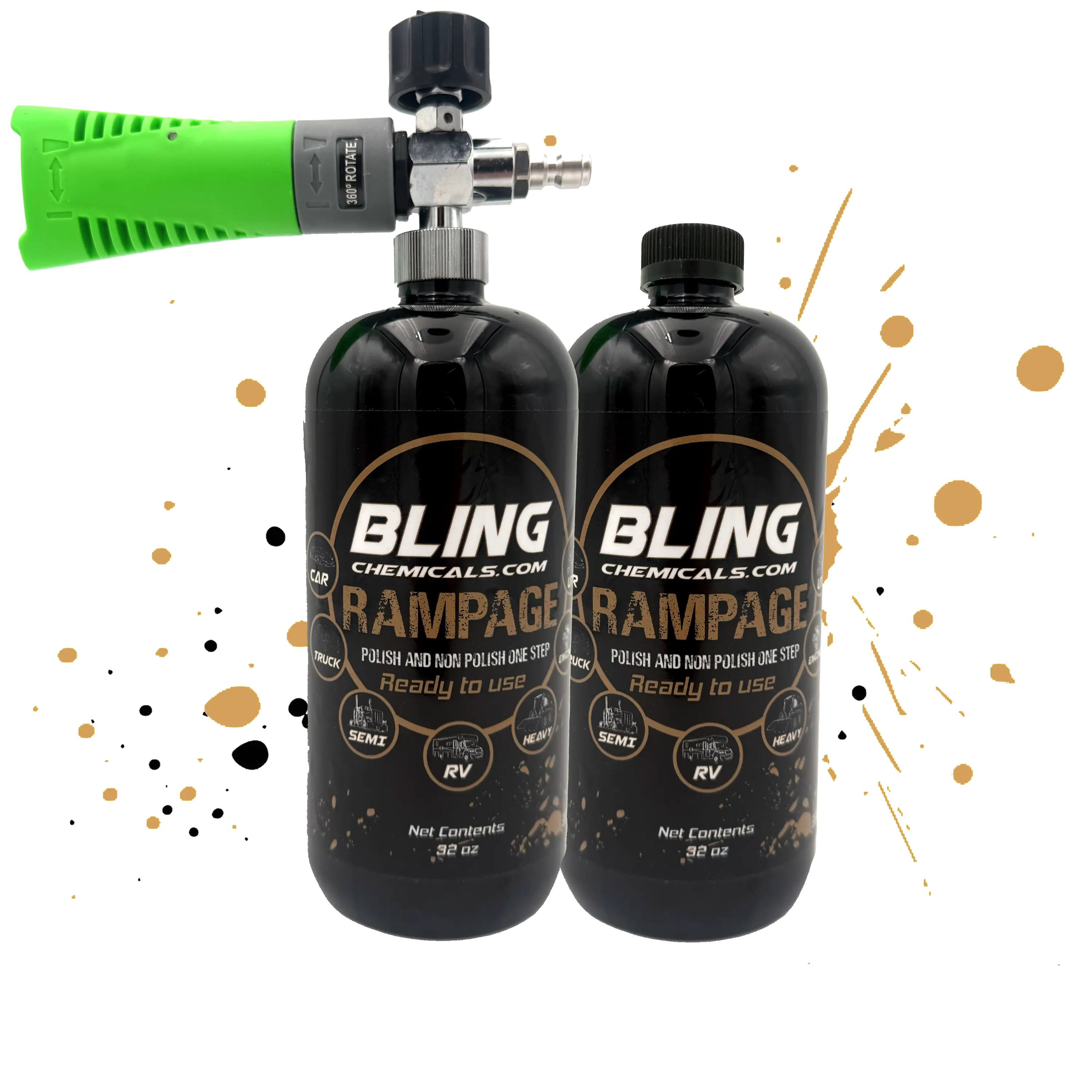 2- 32 oz bottles with RZR back foam cannon