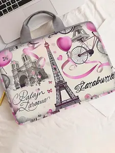 Architectural Pattern Laptop Bag, Soft Laptop Case, Zippered Laptop Storage Bag, Laptop Case, Tablet Case, Laptop Bag for Women & Men