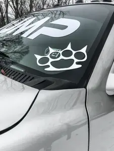 Brass Knuckles Decal - 2-pack -  Easy to Apply - Perfect for Cars Trucks SUVs or Offices - Vehicle Exterior Decoration, High Outdoor Resistance