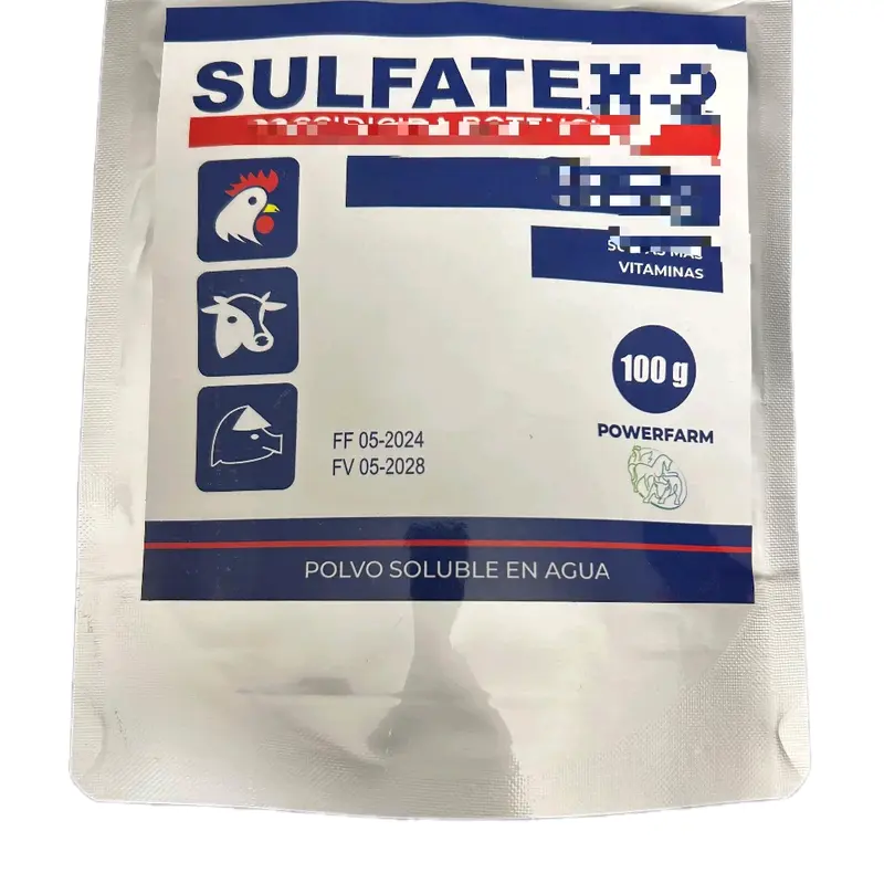Sulfa vita , suplemto para mejor el vienestar de las aves de corral gatantizando una mejor energia y vitalidad en gallos gallinas y pollos paquete de 100 g EXP 05-28