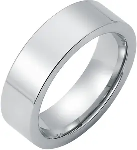 Cobalt Chrome 7mm High Polish Raised Center Comfort Fit Fashion or Wedding Band Ring