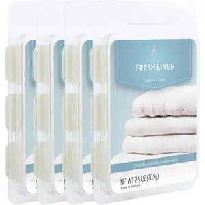 Etc Classic Wax Melts 2.5oz,  Linen  (4-Pack) - Each Pack has x4 2.5 oz Wax Melts and 30 Hours of  -  for bedrooms, Living Rooms, and bathrooms