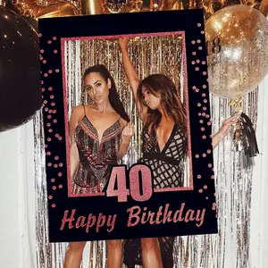 Rose Gold 40th Birthday Party Photo Booth Props 40th Birthday Photo Frame Birthday Photo Frame
