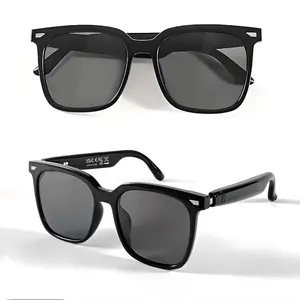 Black rechargeable wireless glasses, smart black glasses with built-in earphones, suitable for outdoor sports, running, cycling, calls