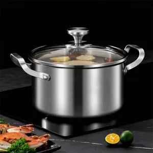 Stainless Steel Soup Pot, Multi-Function Cooking, Porridge Pot, Hotpot, Steamed Vegetables, Gas Stove & Induction Cooktop