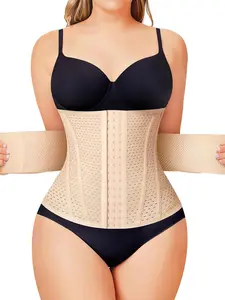 Women's Solid Color Double Layer High Elasticity Waist Trainer, High Stretch Tummy Control Waist Cincher, Tummy Tuck Belt, Waist Trainer for Women