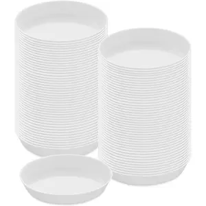 Sorting Trays,100 Pieces Plastic White Magical Sequin Rhinestones Tray Sorting Storage Plates Art Tray for Craft and DIY Needs (Circle)