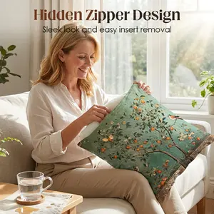 Decorative Cushion Cover for Couch and Bed - Vibrant Digital Printing Soft Plush Fabric Concealed Zipper Design Versatile Accent Durable Easy Care 45cm x 45cm