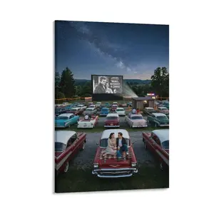 1pc Frameless Canvas Print, Retro "Rebel Without a Cause" Movie Poster, Black & White Film Art, Vintage Wall Decor for Home Theater, Living Room, Bedroom, Printed Canvas Artwork