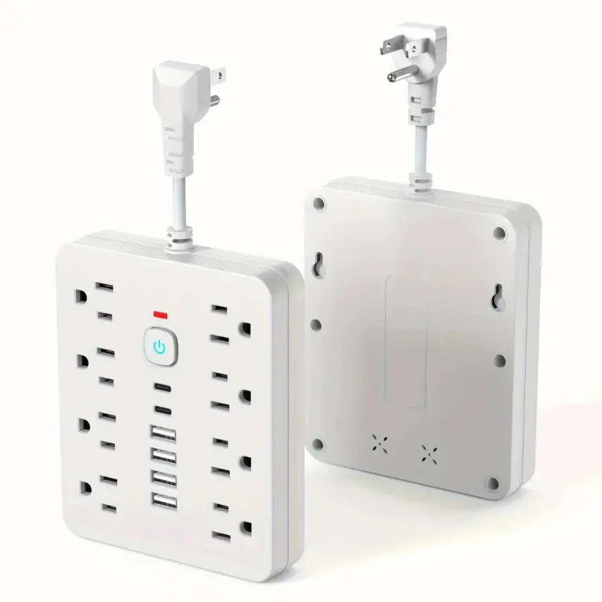14-in-1 Power Strip Surge Protector w/8 AC Outlets, 4 USB, & 2 USB-C Switch