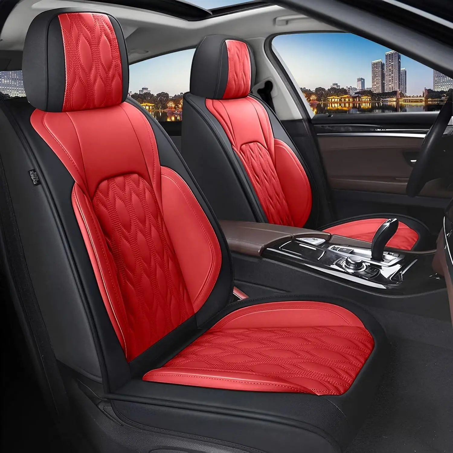 Car Seat Covers Full Set Fit for KIA Optima 2016-2020 Breathable and Waterproof Faux Leather Anti-Slip Automotive 5 Seat Covers with Airbag Compatible Car Seat Protectors Car Seat Cushion Car Accessories Car Interior Kit