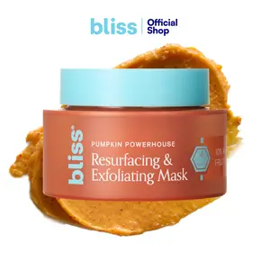 Bliss Pumpkin Powerhouse & Resurfacing Enzyme Mask - 10% AHA Pumpkin Blend with Prebiotics and Hyaluronic Acid for Smooth, Glowing Skin - Vegan, Clean, Cruelty-Free (1.7 Oz)