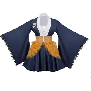 Hashibira Inosuke Cosplay Costume Japanese Anime Lolita Kimono Maid Cosplay Uniform Dress Outfit Adult