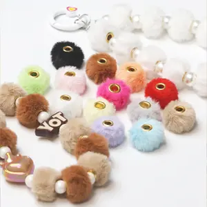 10Pcs 20mm Super Soft Fluffy Plush Faux Fur Pom Ball Beads Jewelry Making DIY Accessories for Unique Bracelets Earrings Beadable Pen Charms