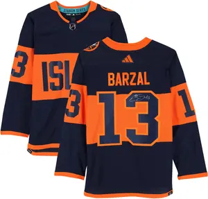Mathew Barzal New York Islanders Autographed 2024 Stadium Series Adidas Authentic Jersey - Fanatics Authentic Certified