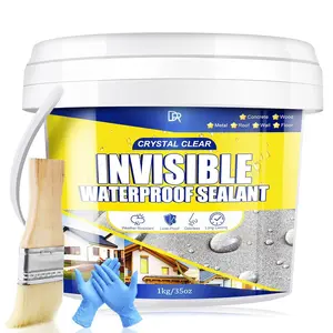 Transparent  Coating, 35oz Clear  Sealant - Concrete Crack Sealant for Roofs, Walls,  & Terraces - Indoor/Outdoor Flexible Water-Based UV-Resistant Crack-Proof Protection