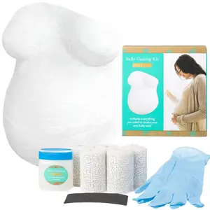 DIY Pregnancy Belly Casting Kit, Maternity Keepsake Belly Cast Set with 5 Non-Toxic Plaster Rolls, Gloves and Lubricant, Personalized Gift for Expecting Moms, Baby Shower and Nursery Decor