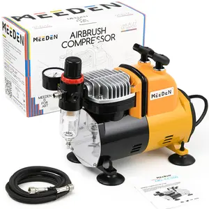 MEEDEN Airbrush Compressor Kit - 1/5 HP Quite Air Compressor for Model Painting with 6 Feet Hose MEEDEN Airbrush Compressor Kit - 1/5 HP Quite Air Compressor for Model Painting with 6 Feet Hose