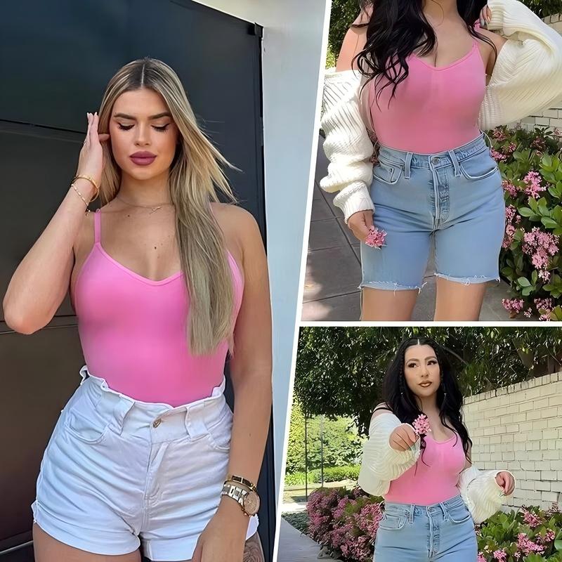 Seamless Covered Bust Jumpsuit Thong Bodysuit Fitted Women's Comfort Light Shape Basic , Breathable Hips , Solid Color Adjustable Straps Thong Shapewear Bodysuit Leotard , Underwear Fabric Womenswear black girl wear Soft Bras Clothes Dress body shapewear