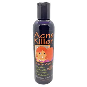 Acne Killer Face and Body Wash with African Black Soap and Green Tea Targets Pimples and Blemishes for Radiant Natural Skin Repair - All Skin Types Cleanser Cleansing Daily