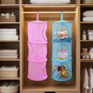 Multi-Layer Wall-Mounted Storage Basket, Foldable Organizer for Closet Bathroom Dorm, Hanging Mesh Shelf, Space-Saving Solution for Clothes Toys, Breathable Visible Door Storage Rack, Home Organization Box.