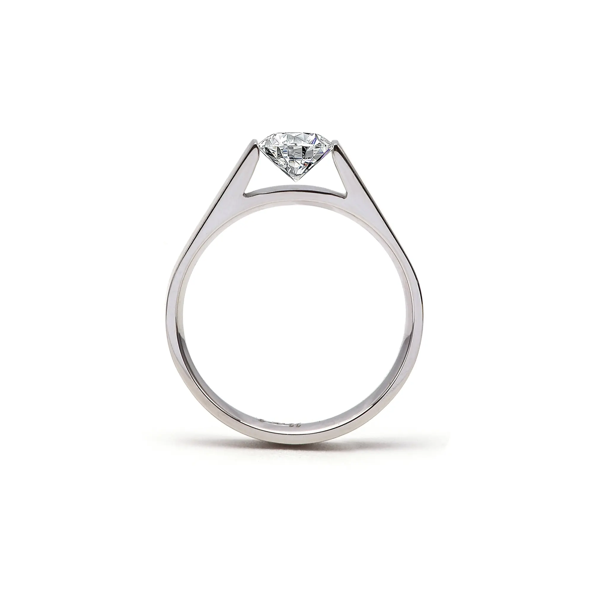 RG096W B.Tiff Tension .75 ct Round Solitaire Engagement Ring