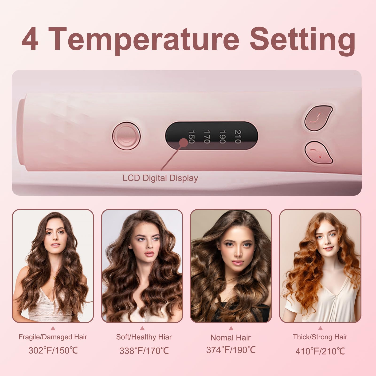 Automatic Hair Curling Iron, 28mm Hair Curler, Negative Ion Automatic Hair Hair Curl Wand, 4 Modes Adjustable Temperatures Rotating Curling Iron for Women, Hair Styling Tools for Home, Hair Styler