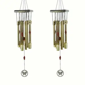 Outdoor Yard Garden Home Decoration Wind Chimes, Large Outdoor Wind Chimes Copper Bell Antique Windchime Door Hanging With Aluminum Alloy Tubes Garden Home Decoration Yard Art Decor Outdoor Wind Chimes