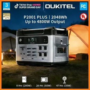 OUKITEL 2048Wh Portable Power Station | 2400W (Peak 4800W) Solar Generator with LiFePO4 Battery, USB-C, Folding Solar Panel & 1-Hour Fast Charging | Home Backup & Emergency Power