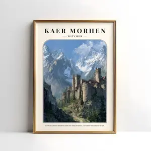 [Sale Up To 50%][No frame, Free Ship] Kaer Morhen Poster| Witcher Fortress Wall Art Print | School of the Wolf | Gift for Witcher Lovers
