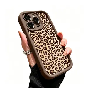 Leopard Print Pattern Case for iPhone 17 Pro Max 16 16e 15 14 Plus 13 12 11 Air XR X XS Plus Shockproof Drop Protection Rugged Durable Silicone Cover