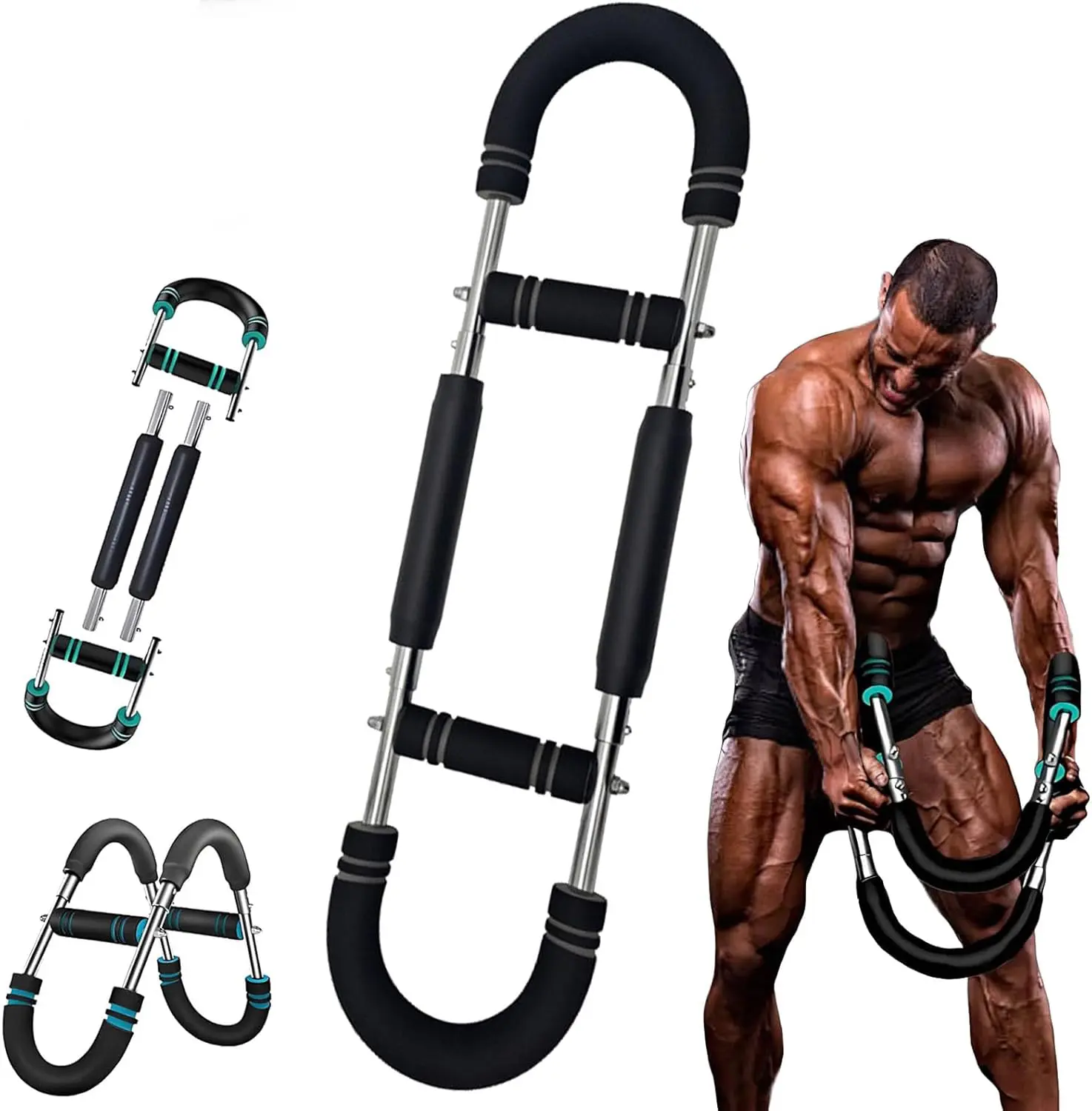 Adjustable Spring Resistance Arm Exerciser for Chest, Shoulder & Forearm Exercise, Portable Fitness Equipment for Men & Women’s Home Muscle Workout and Strength Training