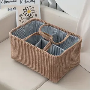 Multifunctional Compartment Storage Basket with large capacity and easy to carry handle. Perfect for organizing clothes, toys and daily household items, lightweight and practical for home tidying up