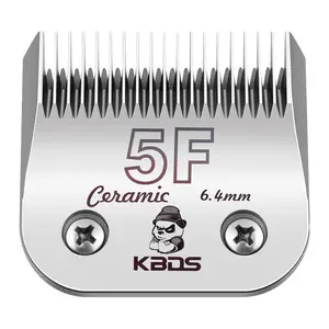 KBDS Ceramic Dog Grooming Blades 5F-6.4mm Compatible with Andis Oster Wahl A5 Clippers Durable Ceramic & Carbon Steel Blades